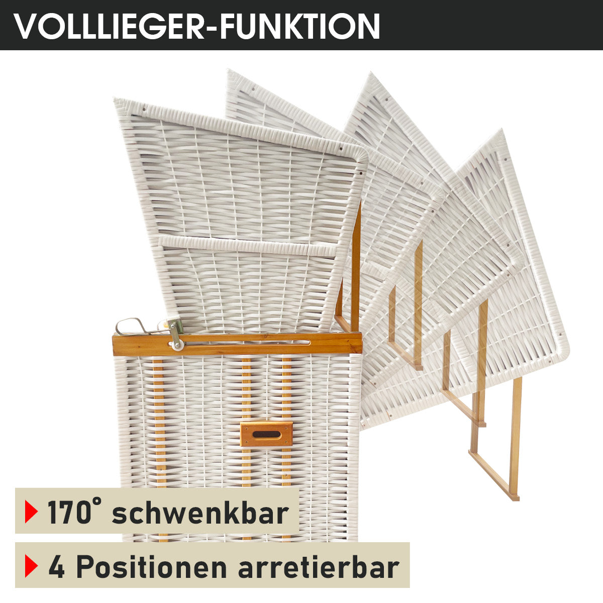 Strandkorb NORDERNEY DELUXE blau/weiß gestreift