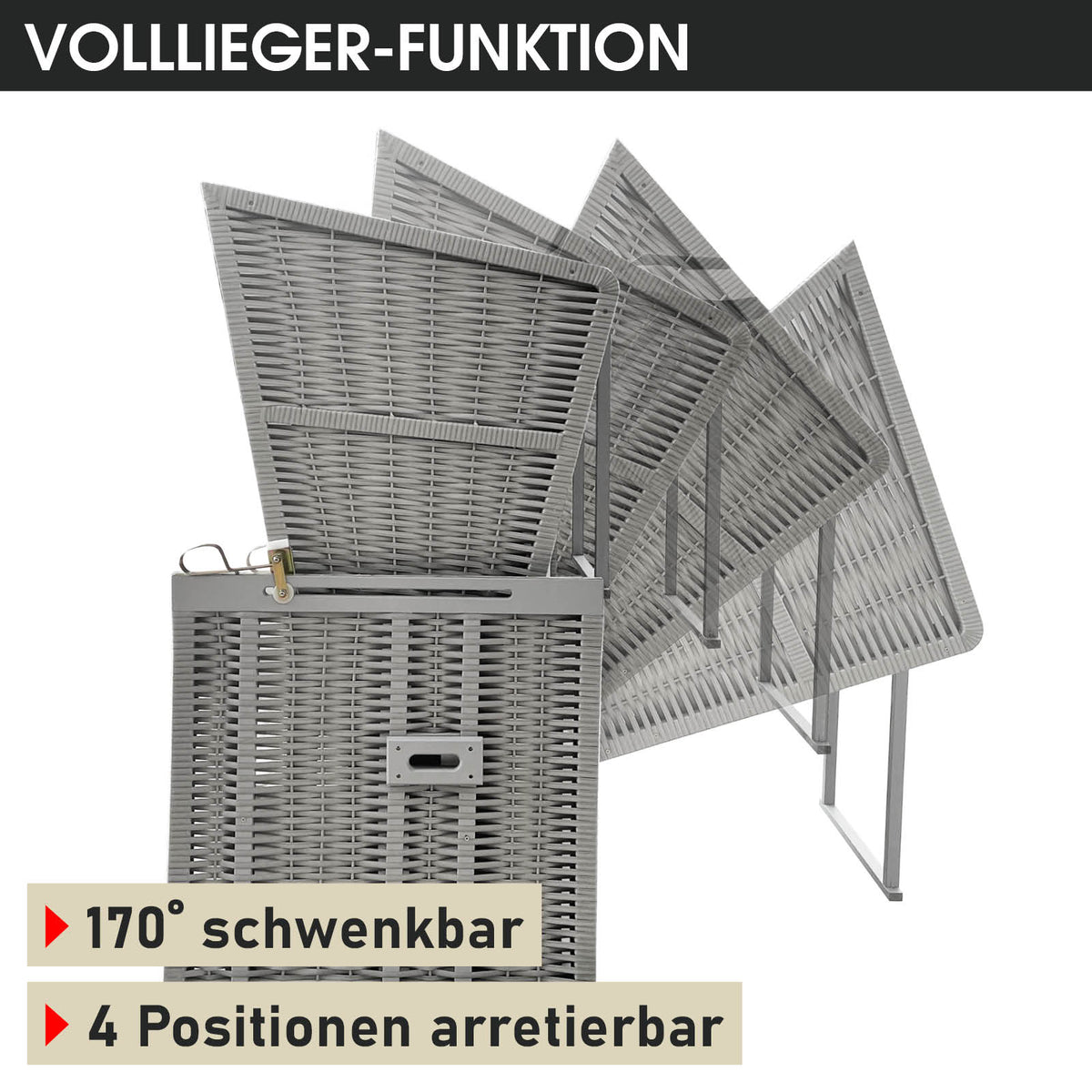 Strandkorb NORDERNEY DELUXE grau/blau/weiß gestreift