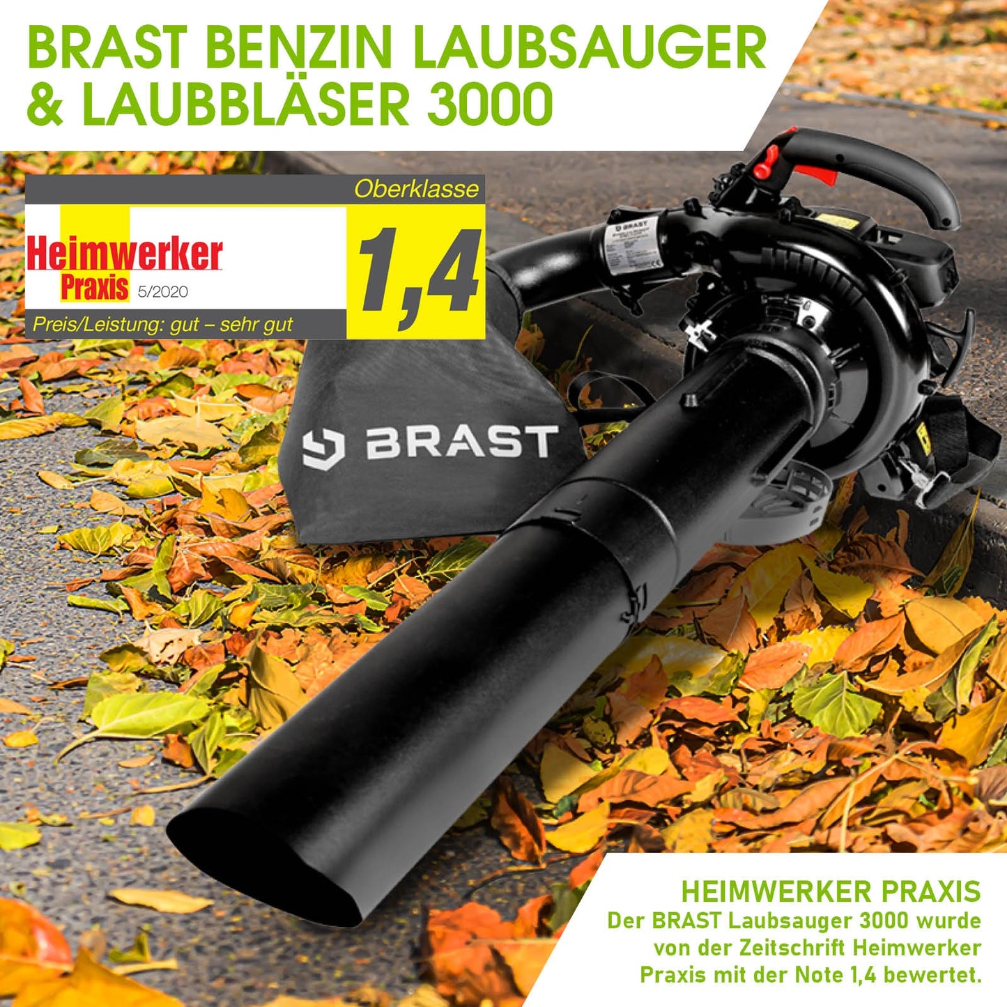 BRAST Benzin Laubsauger / Laubbläser 3000