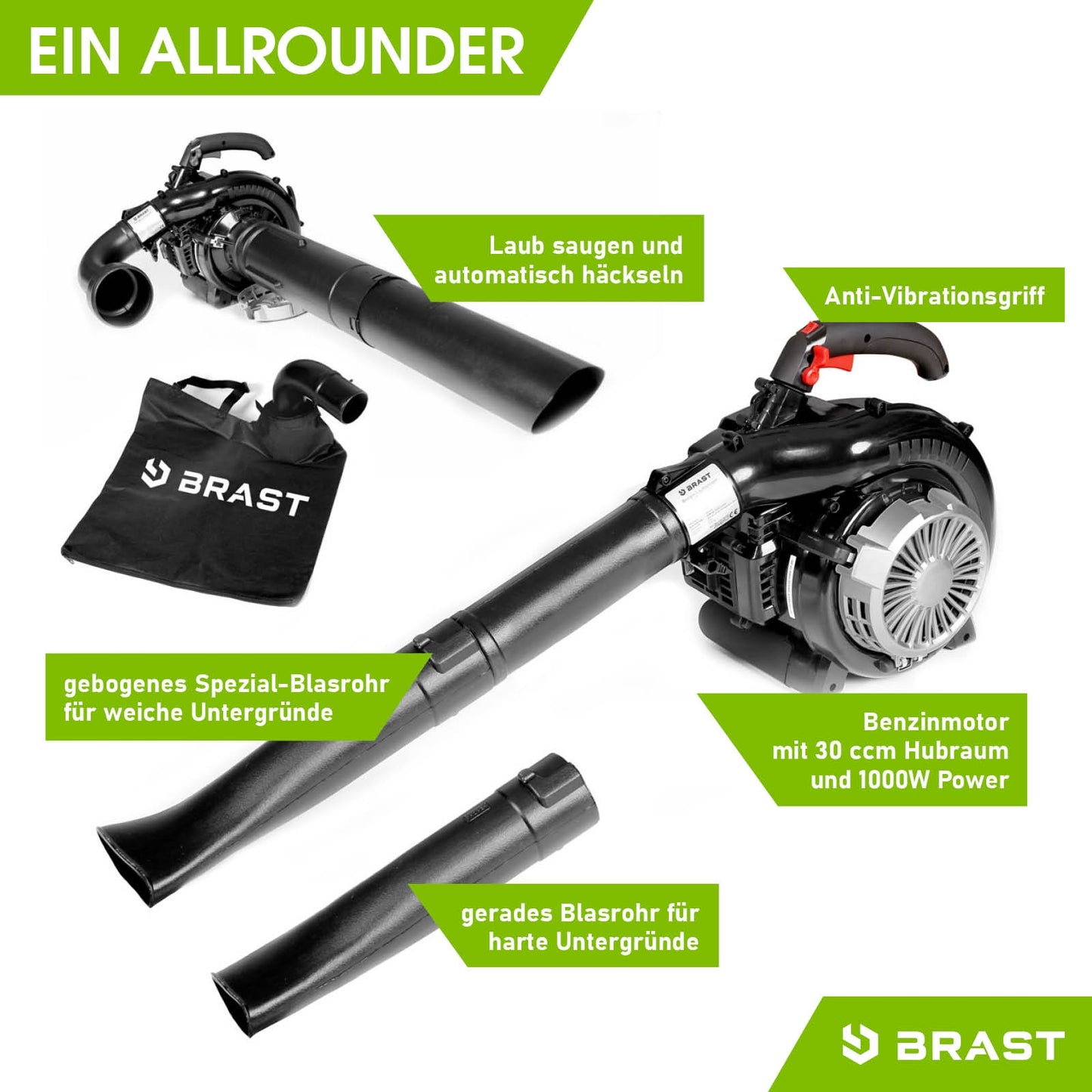 BRAST Benzin Laubsauger / Laubbläser 3000