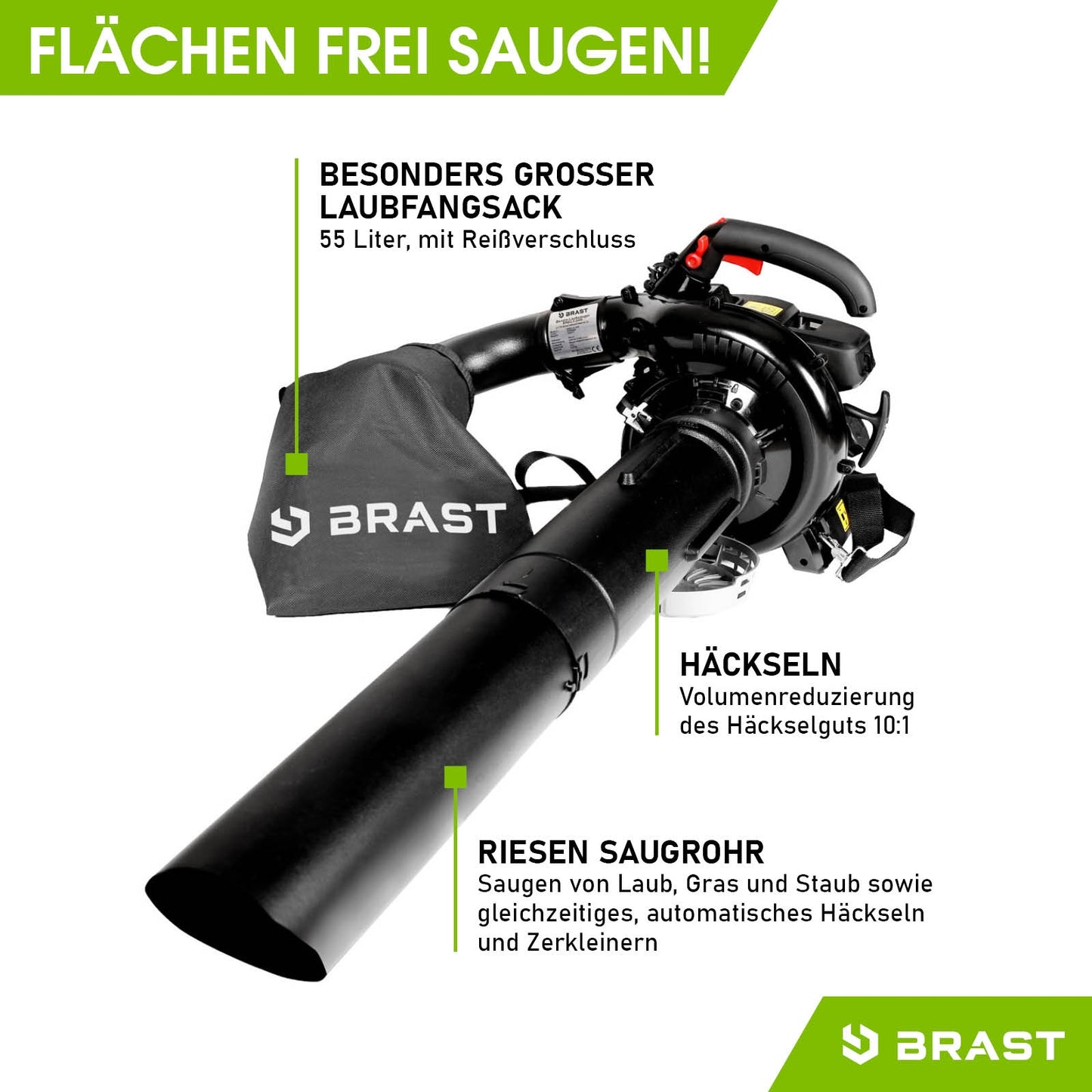 BRAST Benzin Laubsauger / Laubbläser 3000