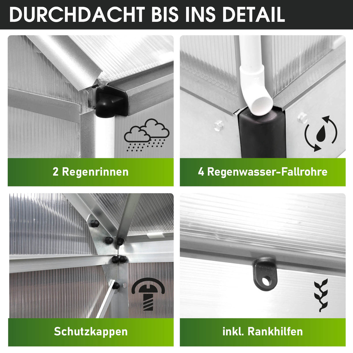 Aluminium-Gewächshaus 430x250x205