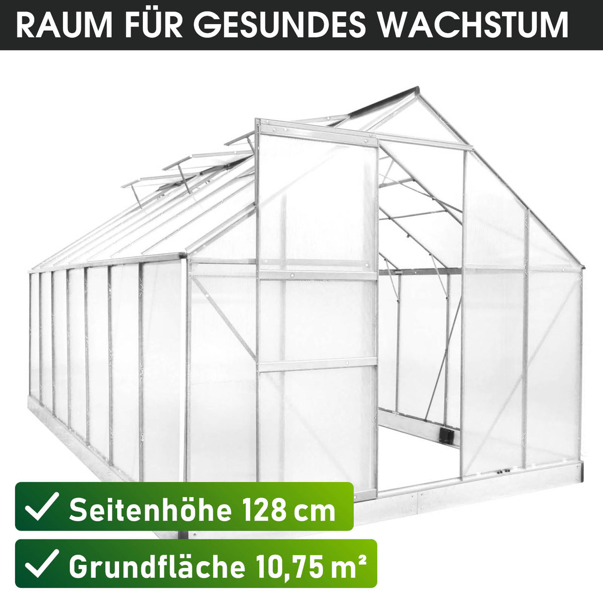 Aluminium-Gewächshaus 430x250x205