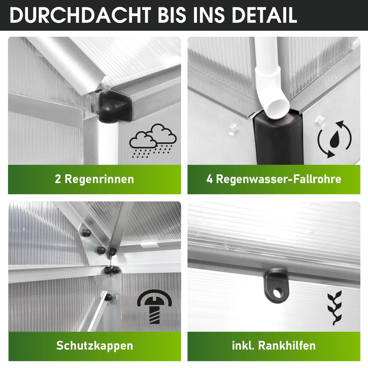 Aluminium-Gewächshaus 490x250x205