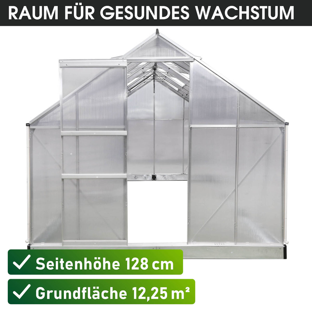 Aluminium-Gewächshaus 490x250x205