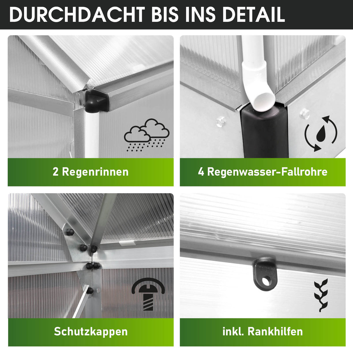 Aluminium-Gewächshaus 310x250x205