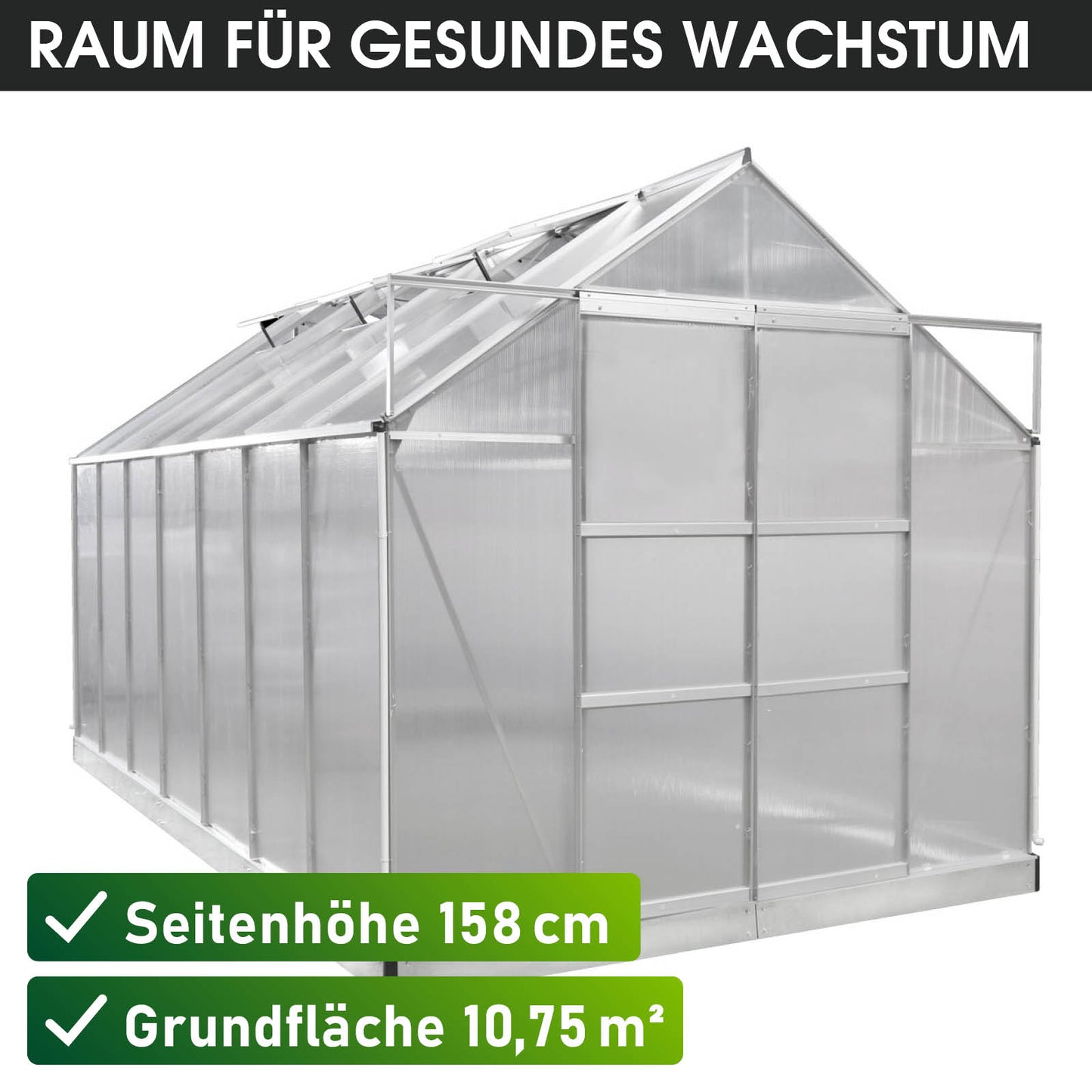 Aluminium-Gewächshaus 430x250x235