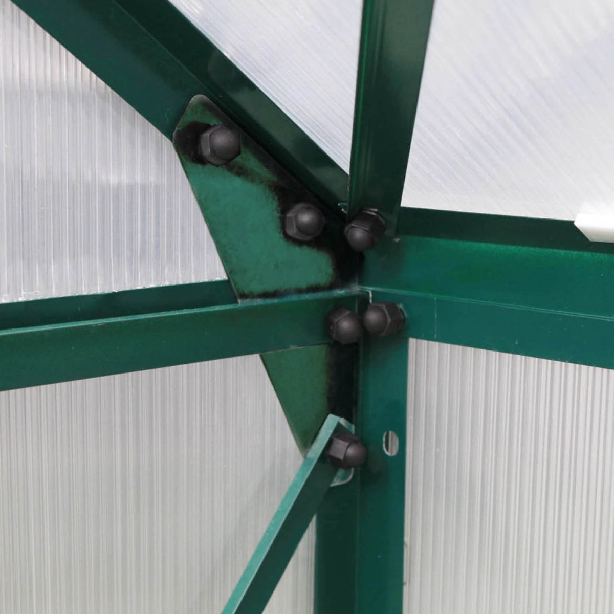 Aluminium-Gewächshaus 190x190x195 Alu-Profile Grün