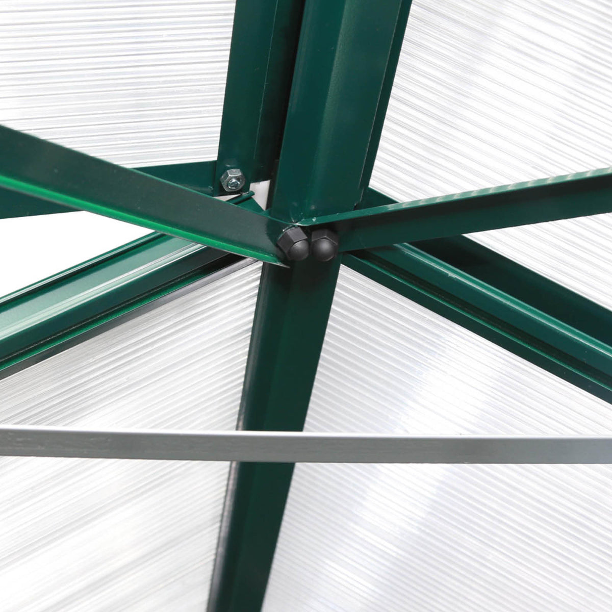 Aluminium-Gewächshaus 190x190x195 Alu-Profile Grün