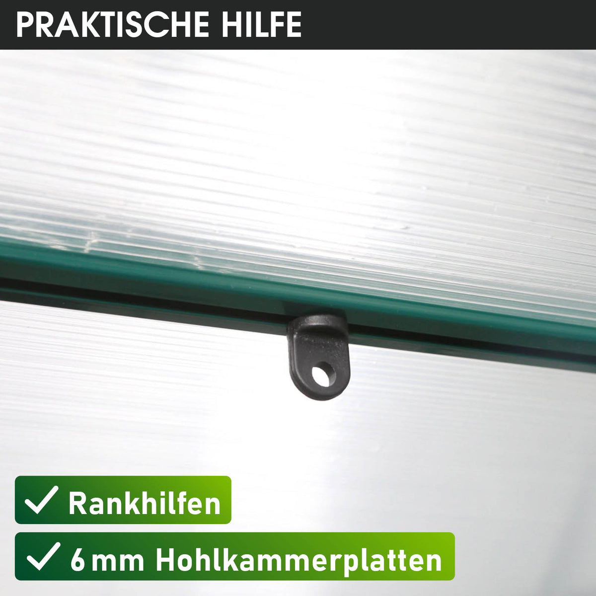 Aluminium-Gewächshaus 310x190x195 Alu-Profile Grün