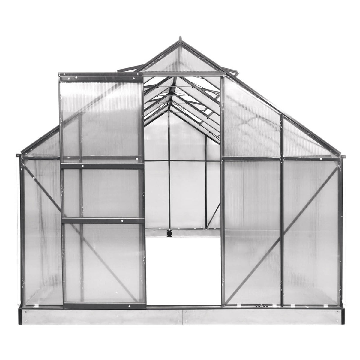 Aluminium-Gewächshaus 430x250x205 Alu-Profile Grau