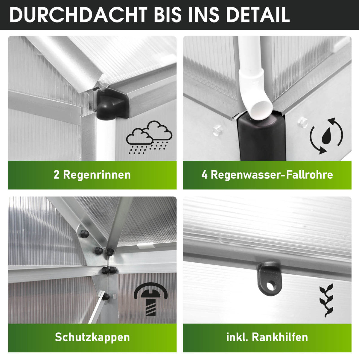 BRAST Aluminium-Gewächshaus 380x250x235