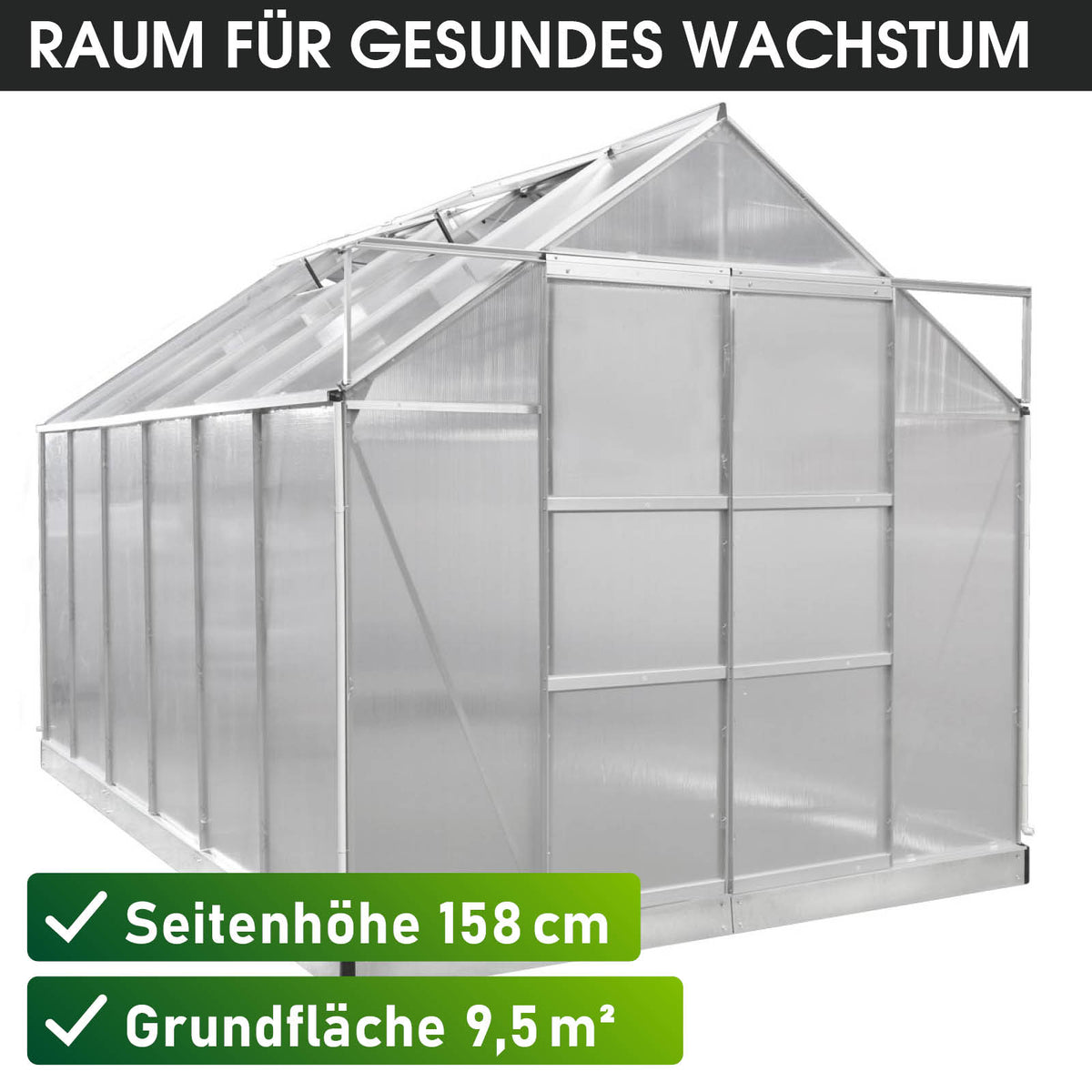BRAST Aluminium-Gewächshaus 380x250x235