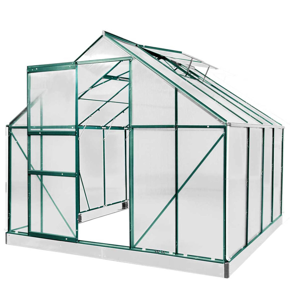 BRAST Aluminium-Gewächshaus 250x250x205 Alu-Profile Grün