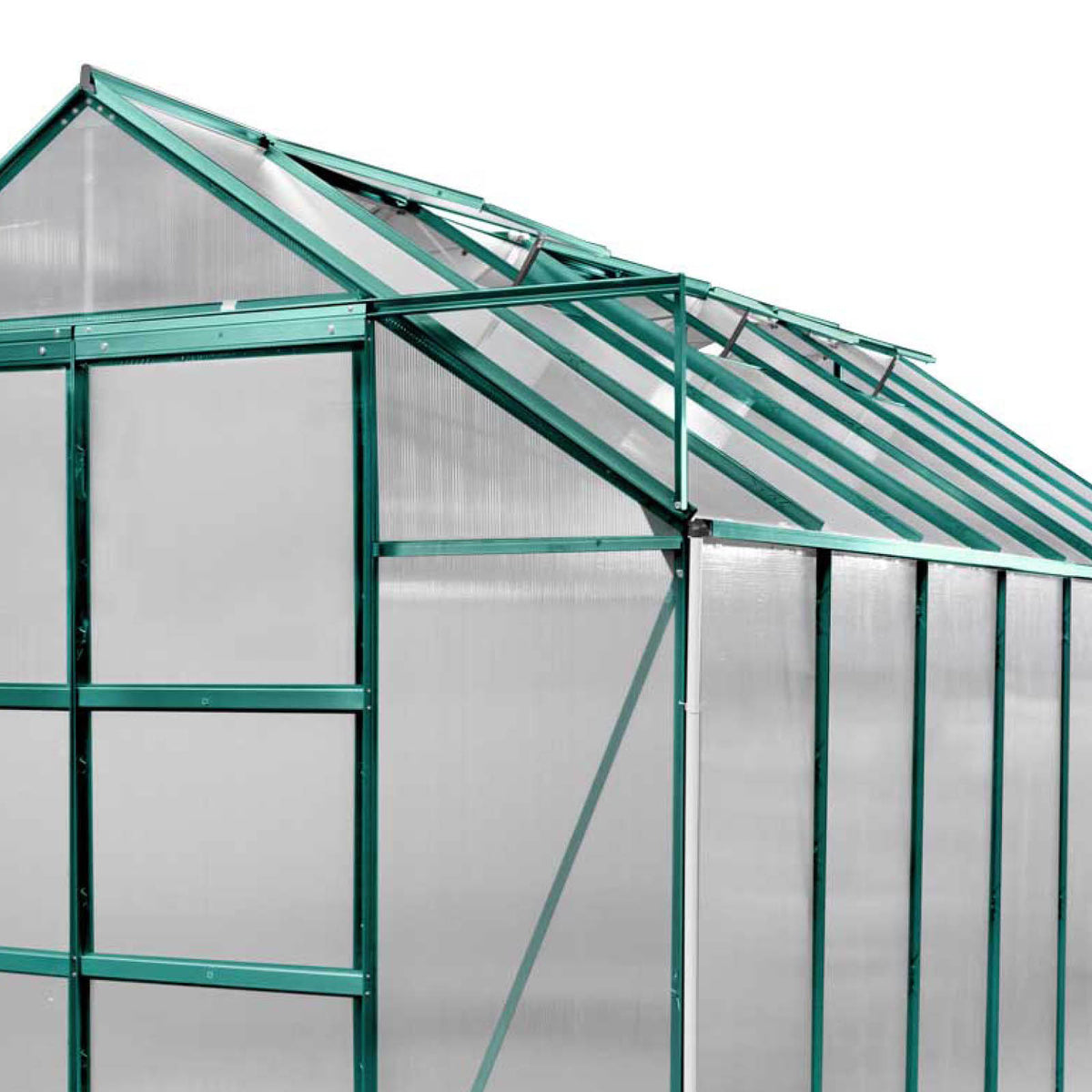 BRAST Aluminium-Gewächshaus 490x250x235 Alu-Profile Grün