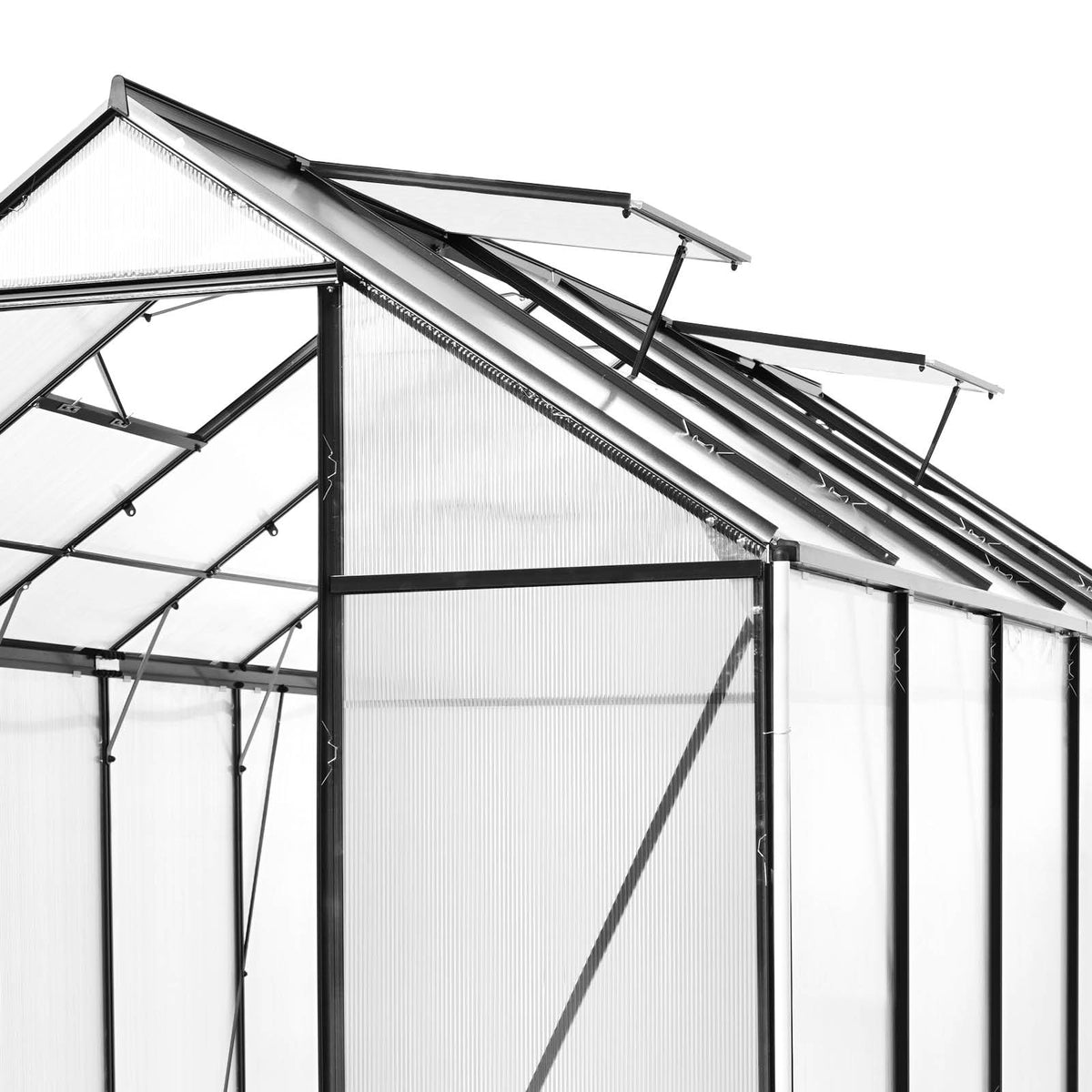 BRAST Aluminium-Gewächshaus 380x190x195 Anthrazit