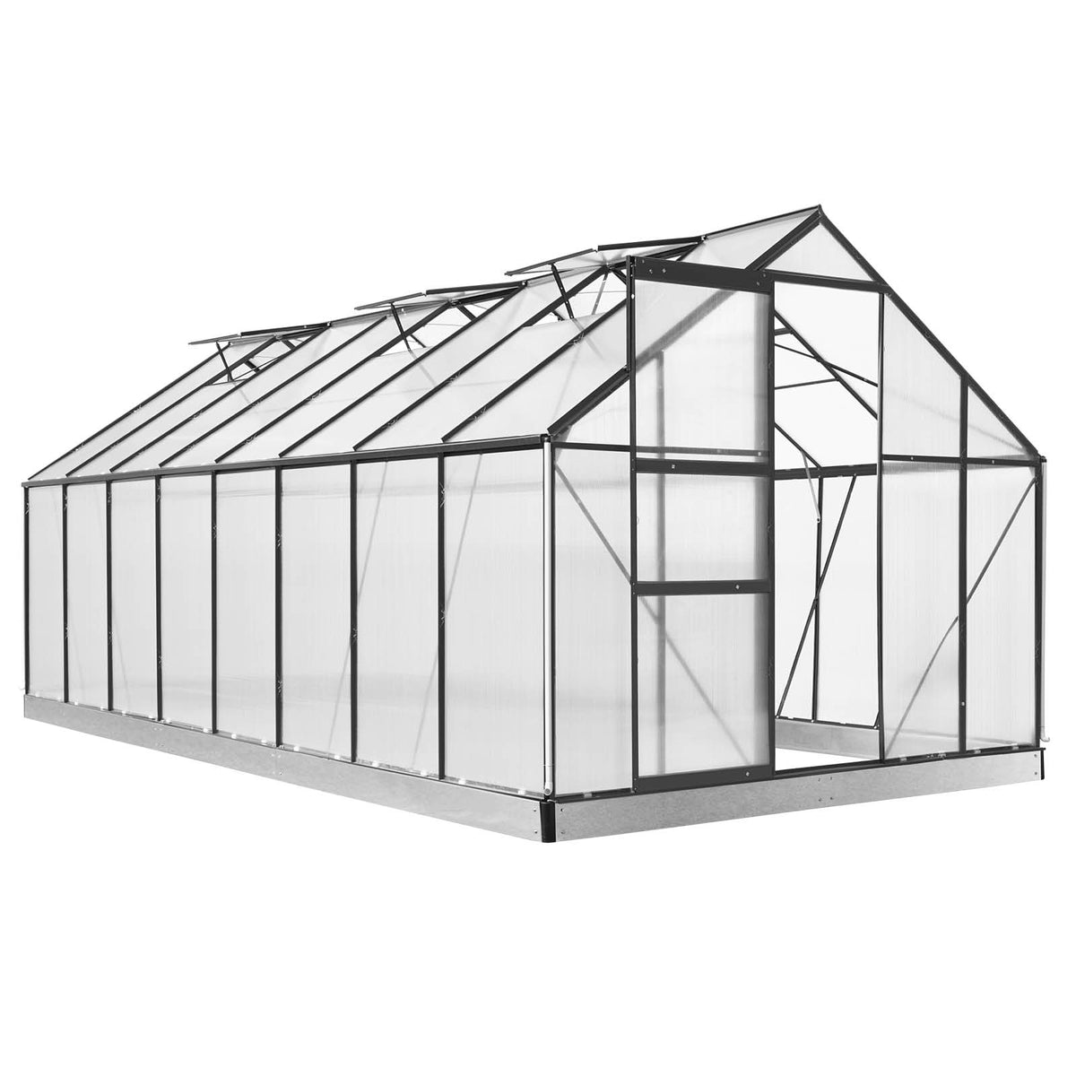 BRAST Aluminium-Gewächshaus 490x250x205 Anthrazit