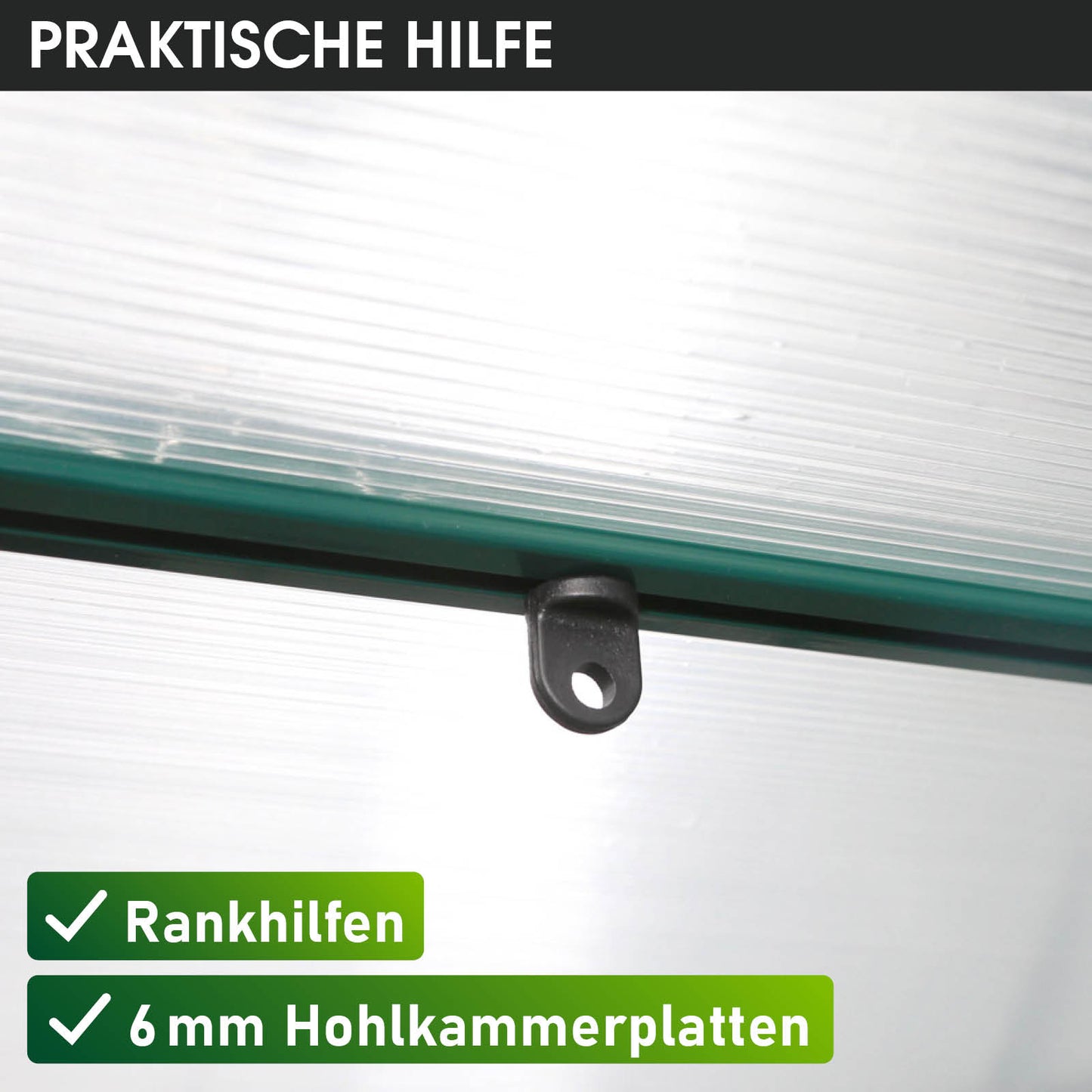 Aluminium Gewächshaus 130x190x195 grün