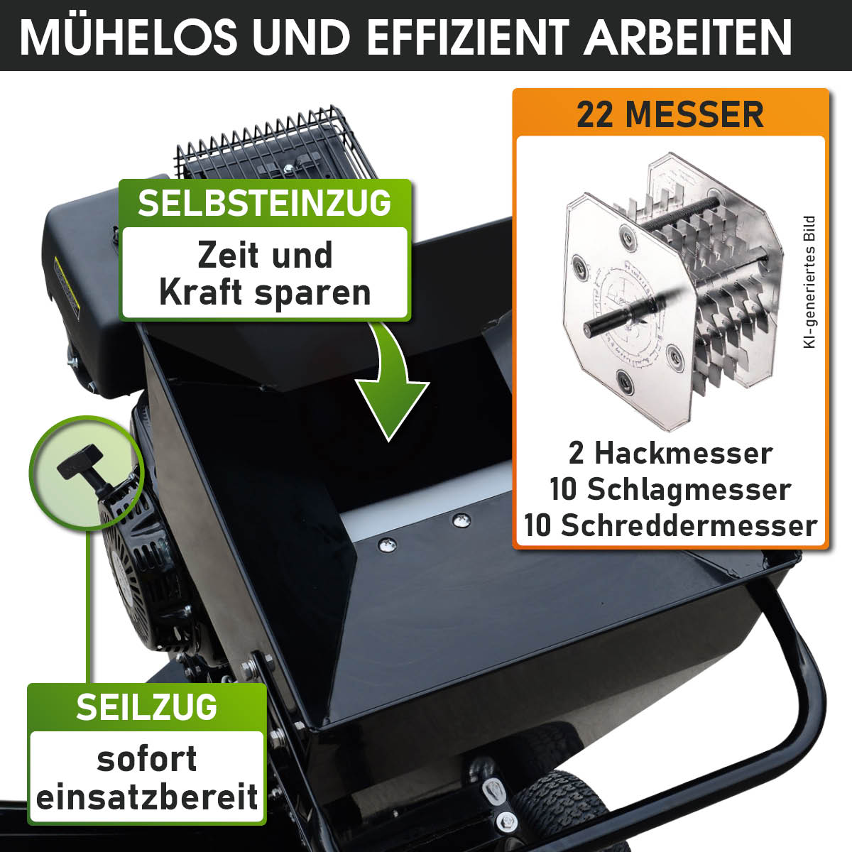 BRAST Benzin Häcksler 1500