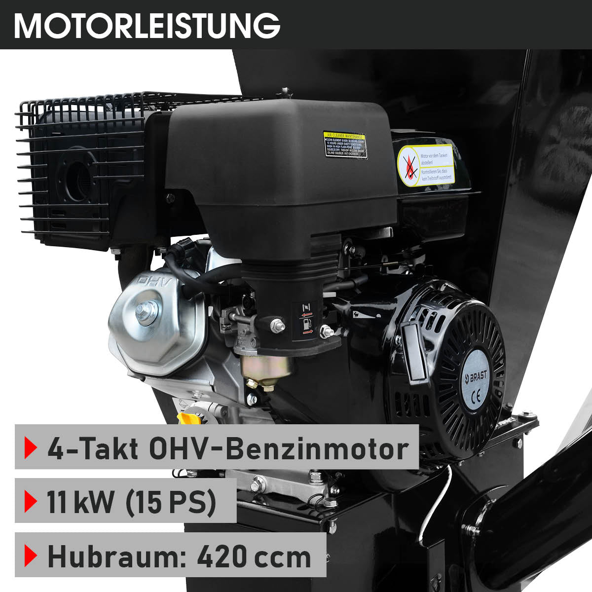 BRAST Benzin Häcksler 1500