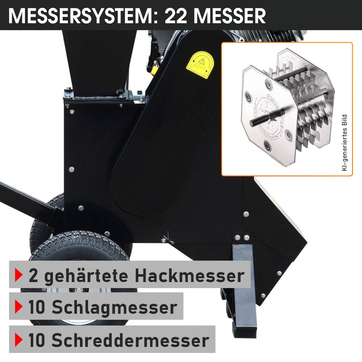 BRAST Benzin Häcksler 1500