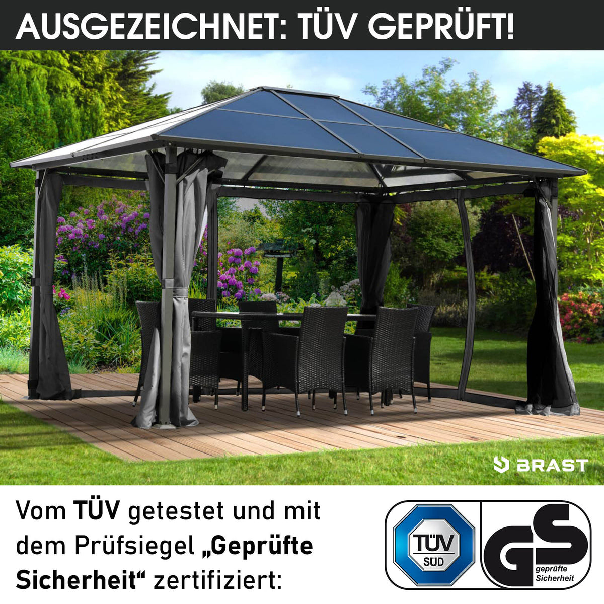 Alu-Pavillon Summerdream 3x4m grau