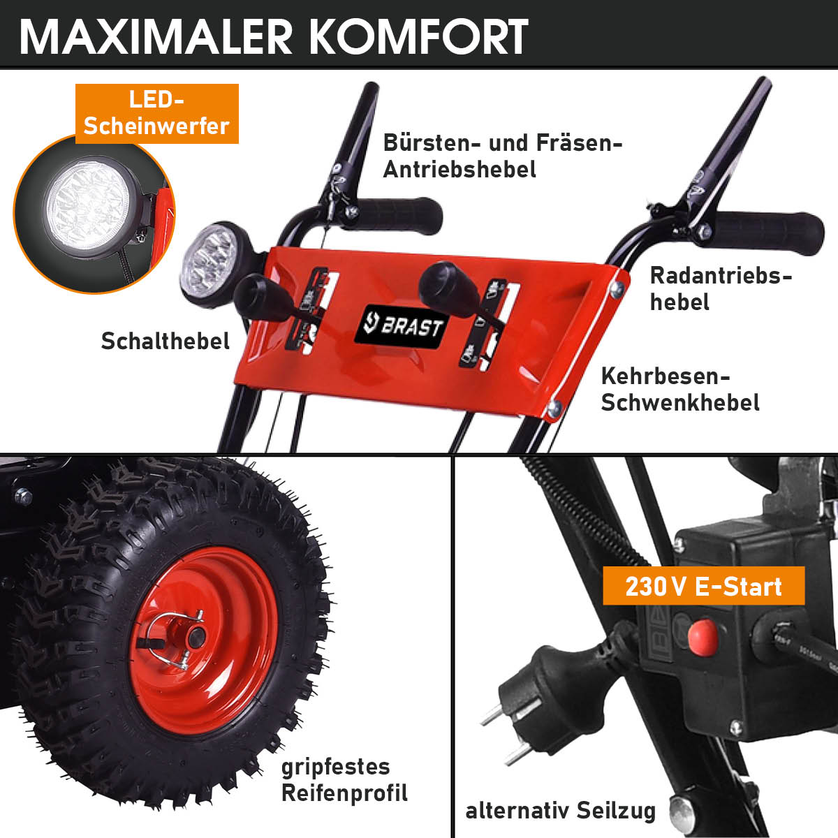 BRAST Benzin Kehrmaschine 4in1 4100 ESTART
