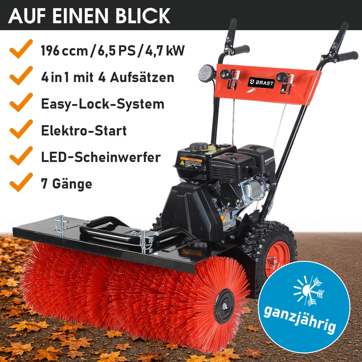 BRAST Benzin Kehrmaschine 4in1 4100 ESTART