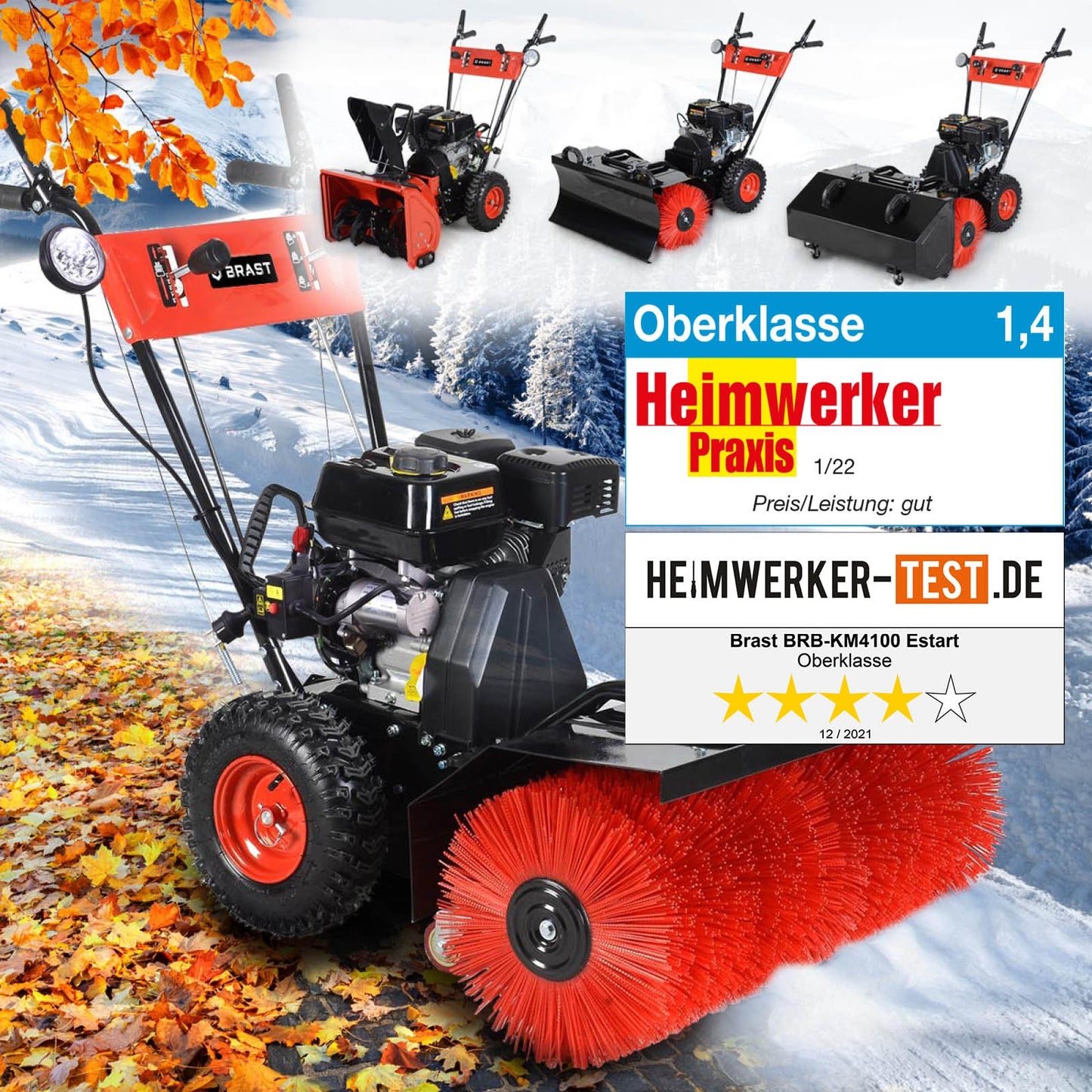 BRAST Benzin Kehrmaschine 4in1 4100 ESTART