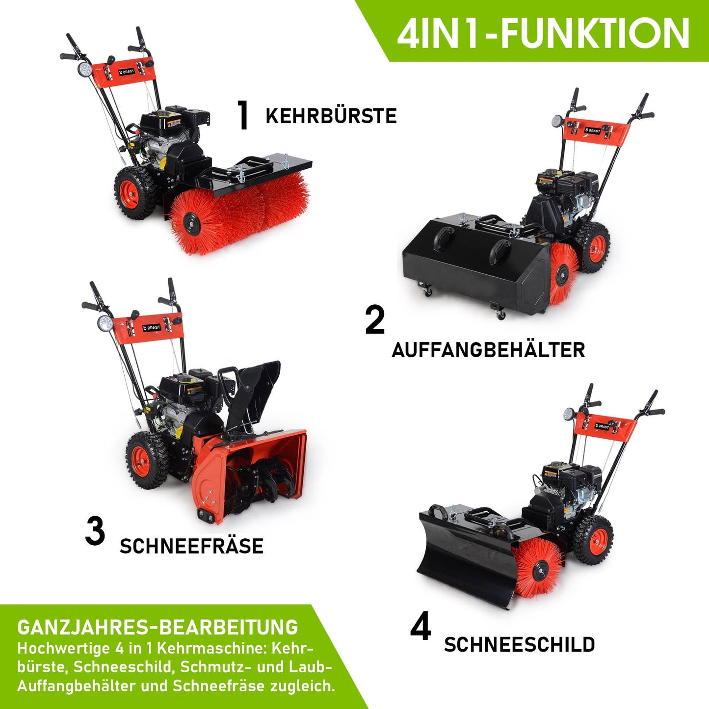 BRAST Benzin Kehrmaschine 4in1 4100 ESTART
