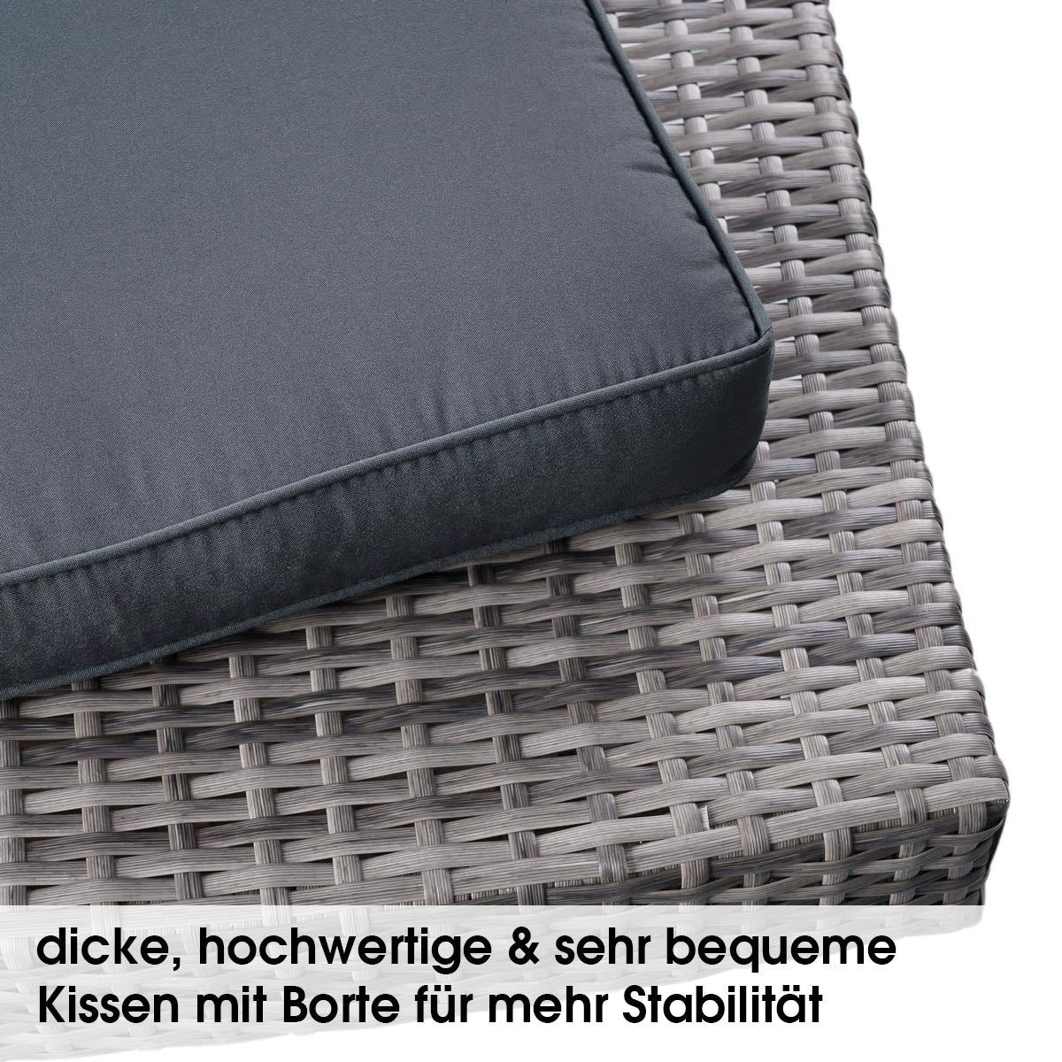 Polyrattan Sofa Essgruppe HOLIDAYS grau/anthrazit
