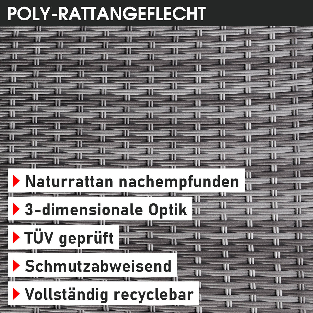 Polyrattan Sofa Essgruppe ECO grau/anthrazit