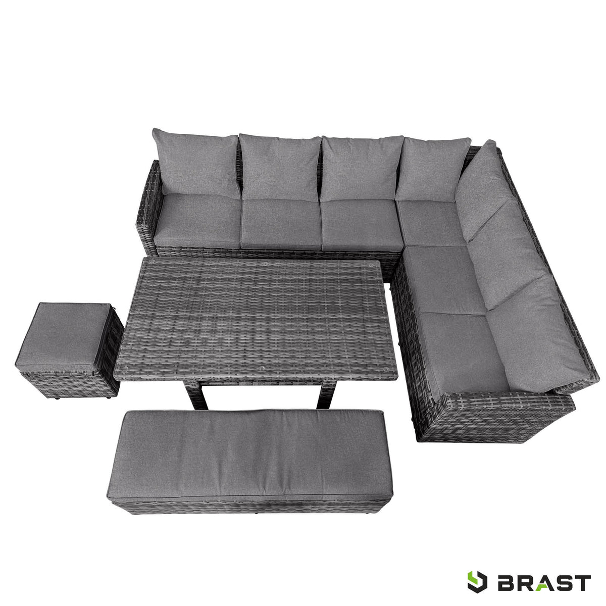 Polyrattan Sofa Essgruppe ECO grau/anthrazit