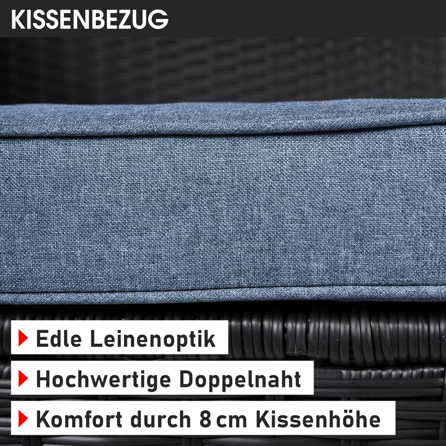 Polyrattan Sofa Essgruppe ECO schwarz/grau