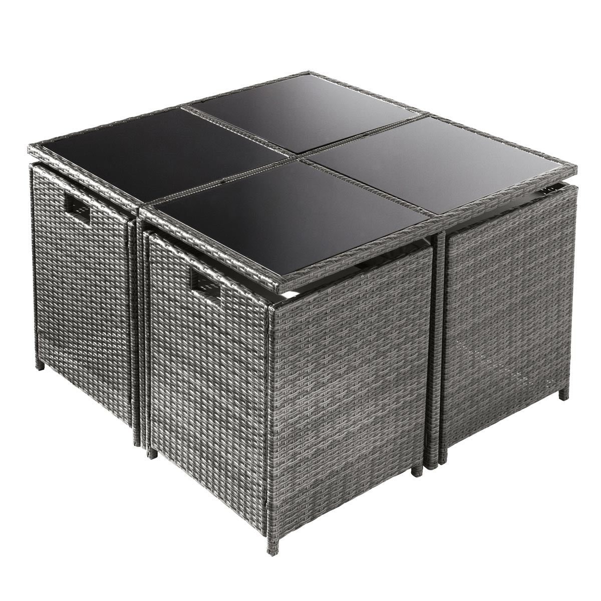 Polyrattan Essgruppe CAMOUFLAGE DELUXE 9tlg braun