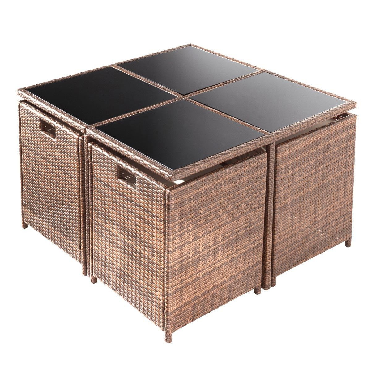 Polyrattan Essgruppe CAMOUFLAGE DELUXE 9tlg braun