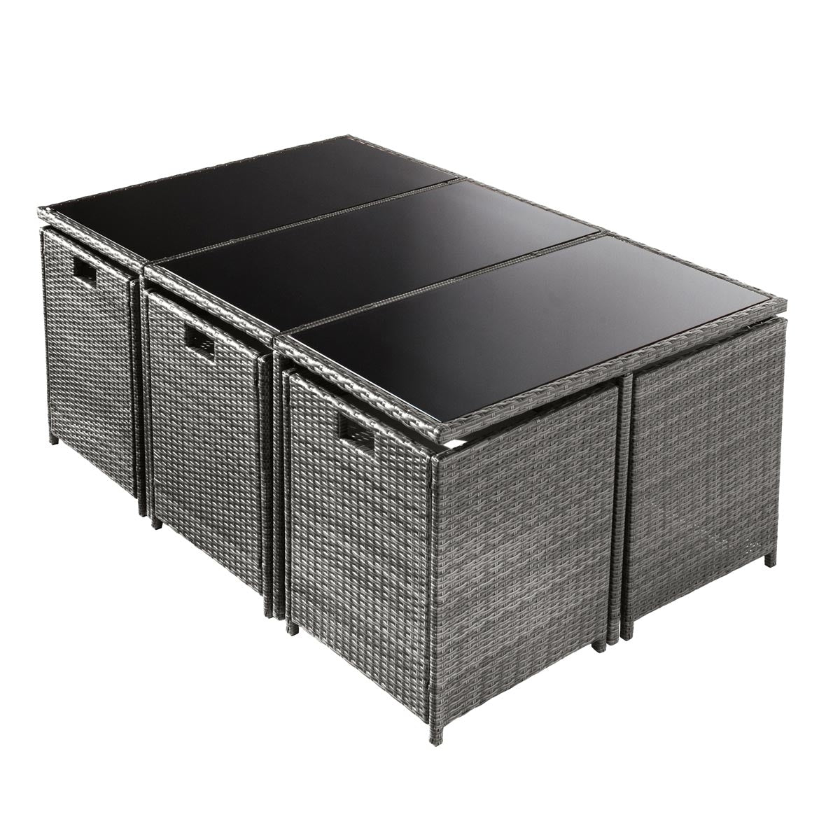 Polyrattan Essgruppe CAMOUFLAGE DELUXE 11tlg grau
