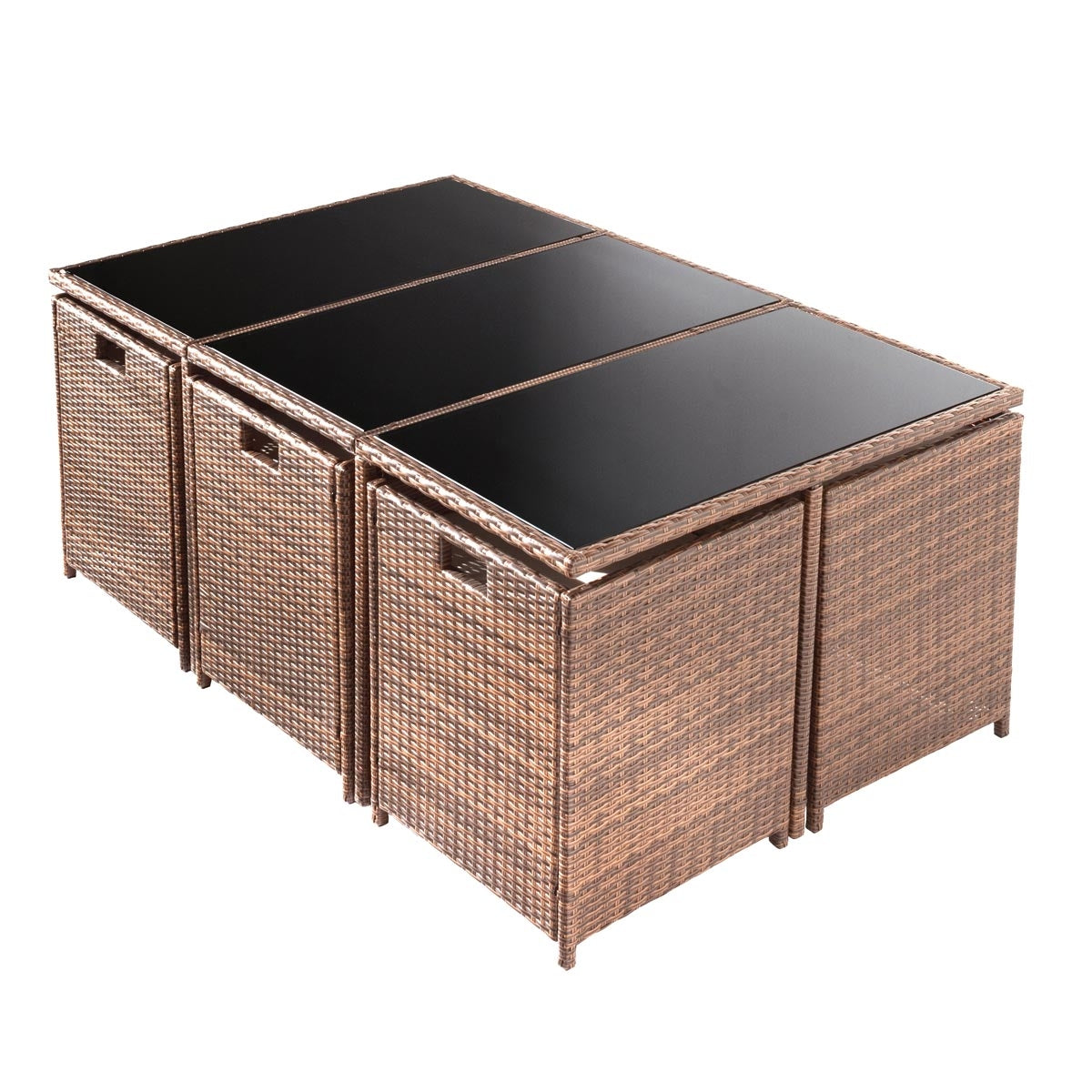 Polyrattan Essgruppe CAMOUFLAGE DELUXE 11tlg braun