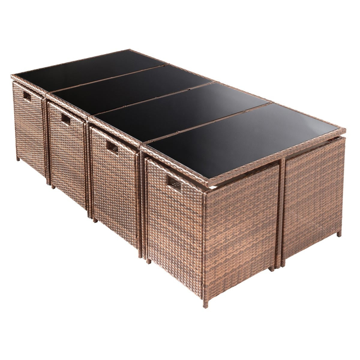 Polyrattan Essgruppe CAMOUFLAGE DELUXE 13tlg braun