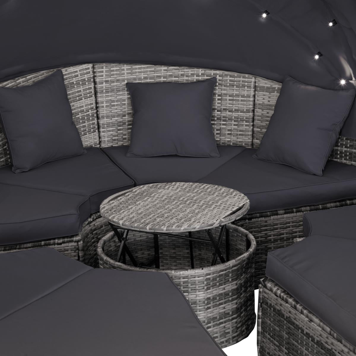 Sonneninsel mit LED inkl. Abdeckung grau/anthrazit
