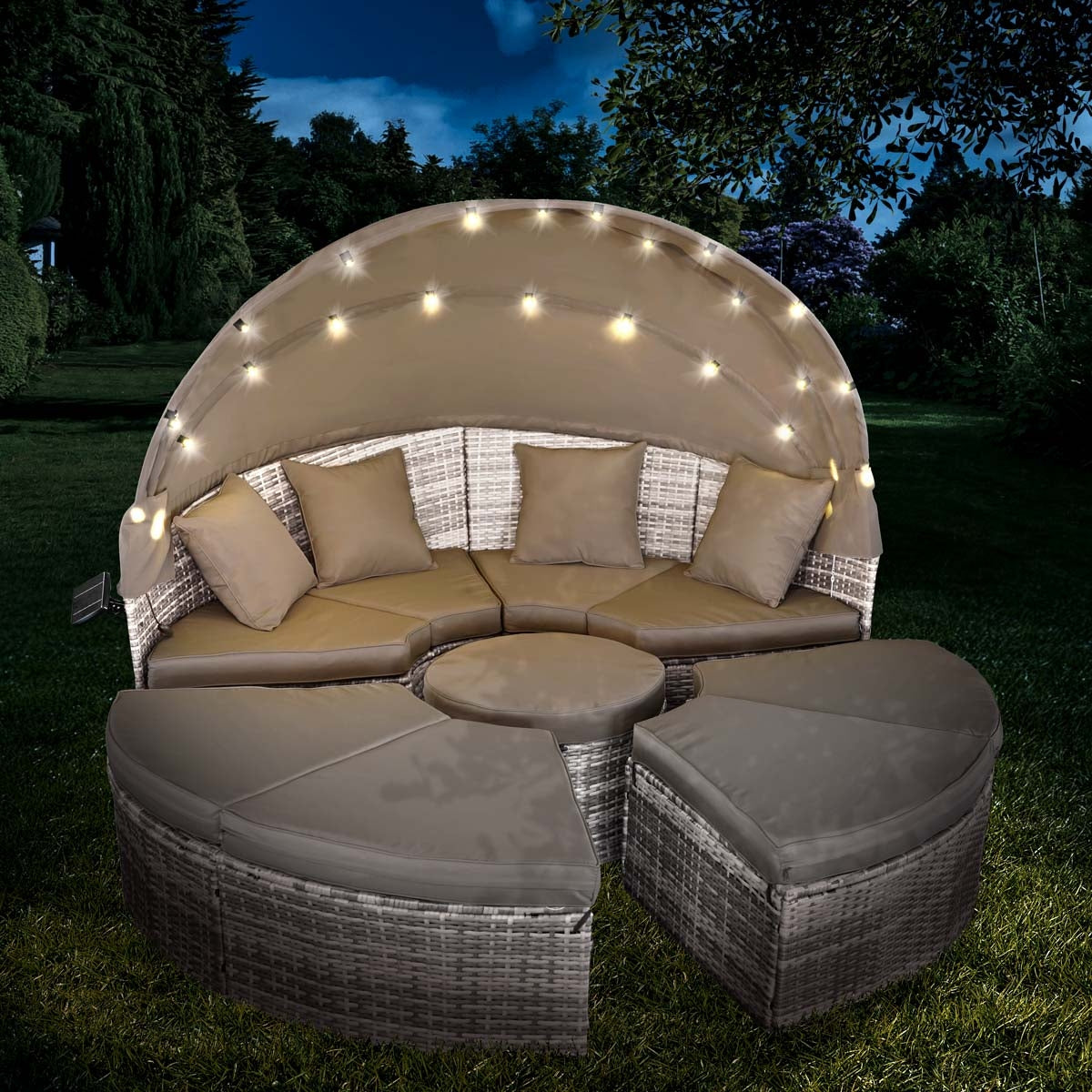 Sonneninsel mit LED inkl. Abdeckung grau/anthrazit