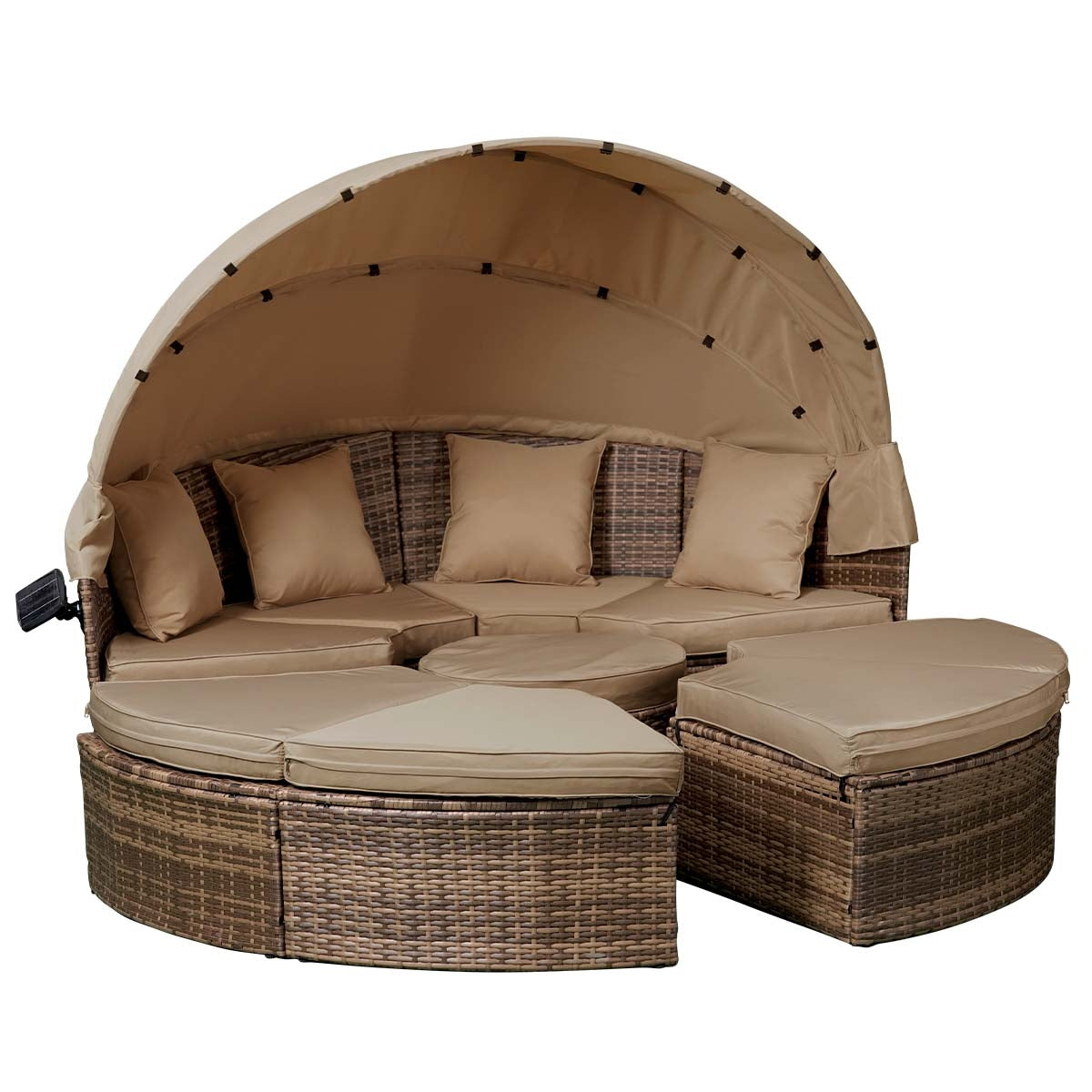 Sonneninsel mit LED inkl. Abdeckung braun/beige