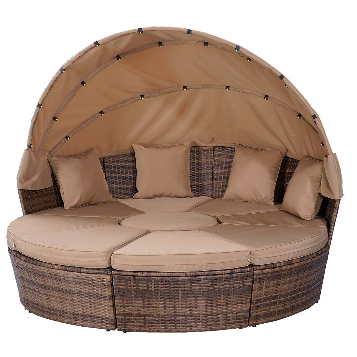Sonneninsel mit LED inkl. Abdeckung braun/beige