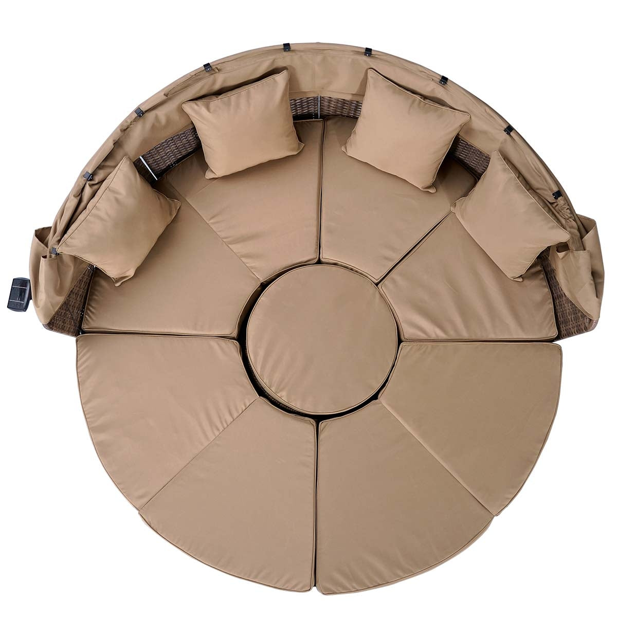 Sonneninsel mit LED inkl. Abdeckung braun/beige