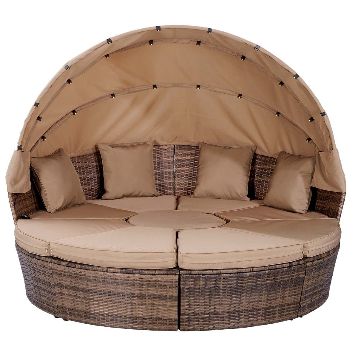 Sonneninsel mit LED inkl. Abdeckung braun/beige
