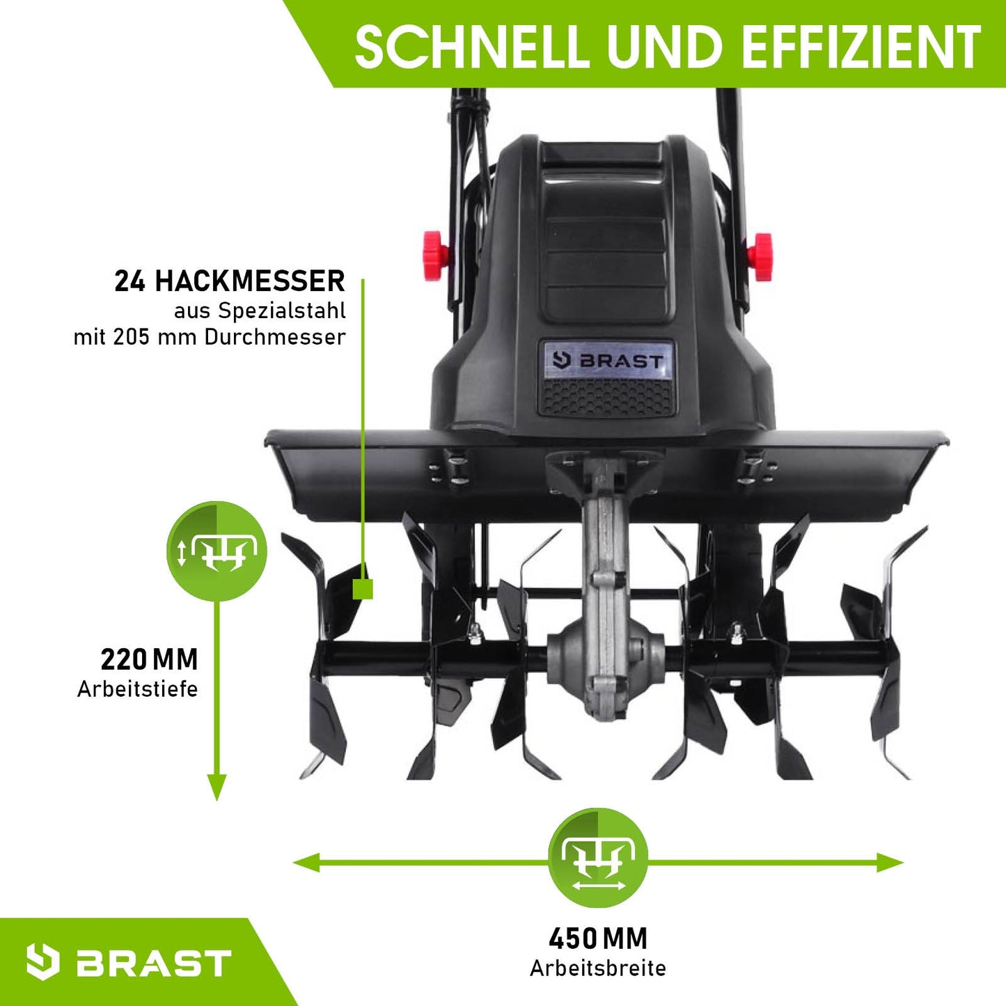 BRAST Elektro Motorhacke 1500L
