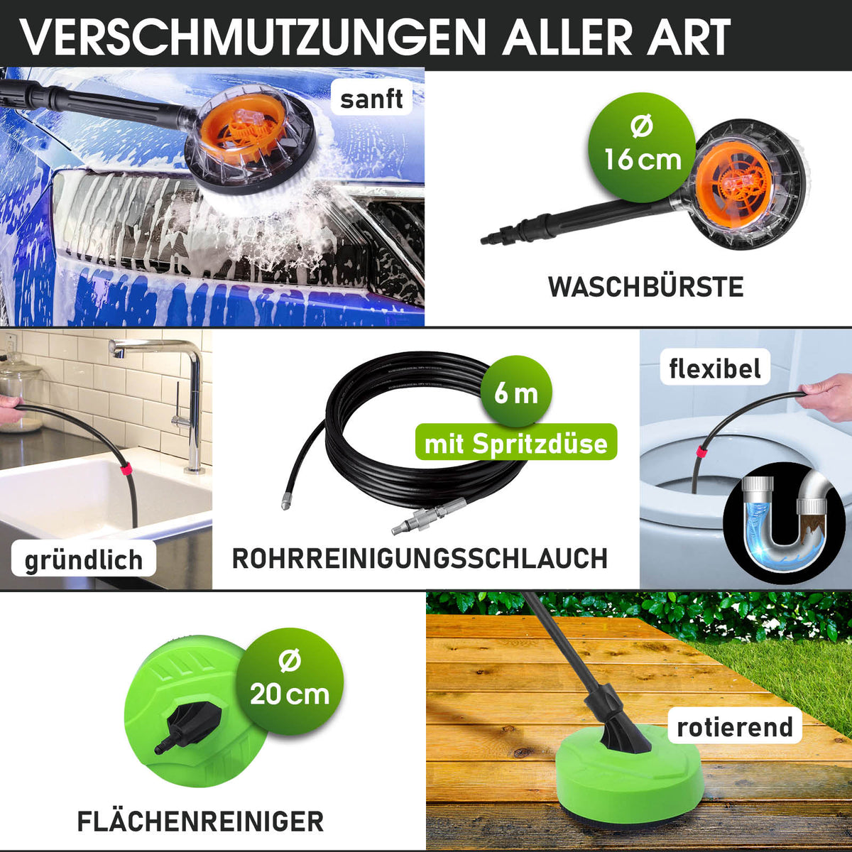 BRAST Hochdruckreiniger 2400 Watt 180bar Arbeitsdruck