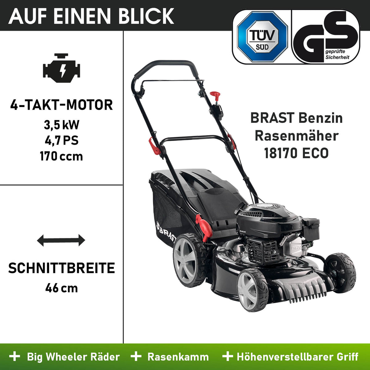 BRAST Benzin Rasenmäher 18170 ECO