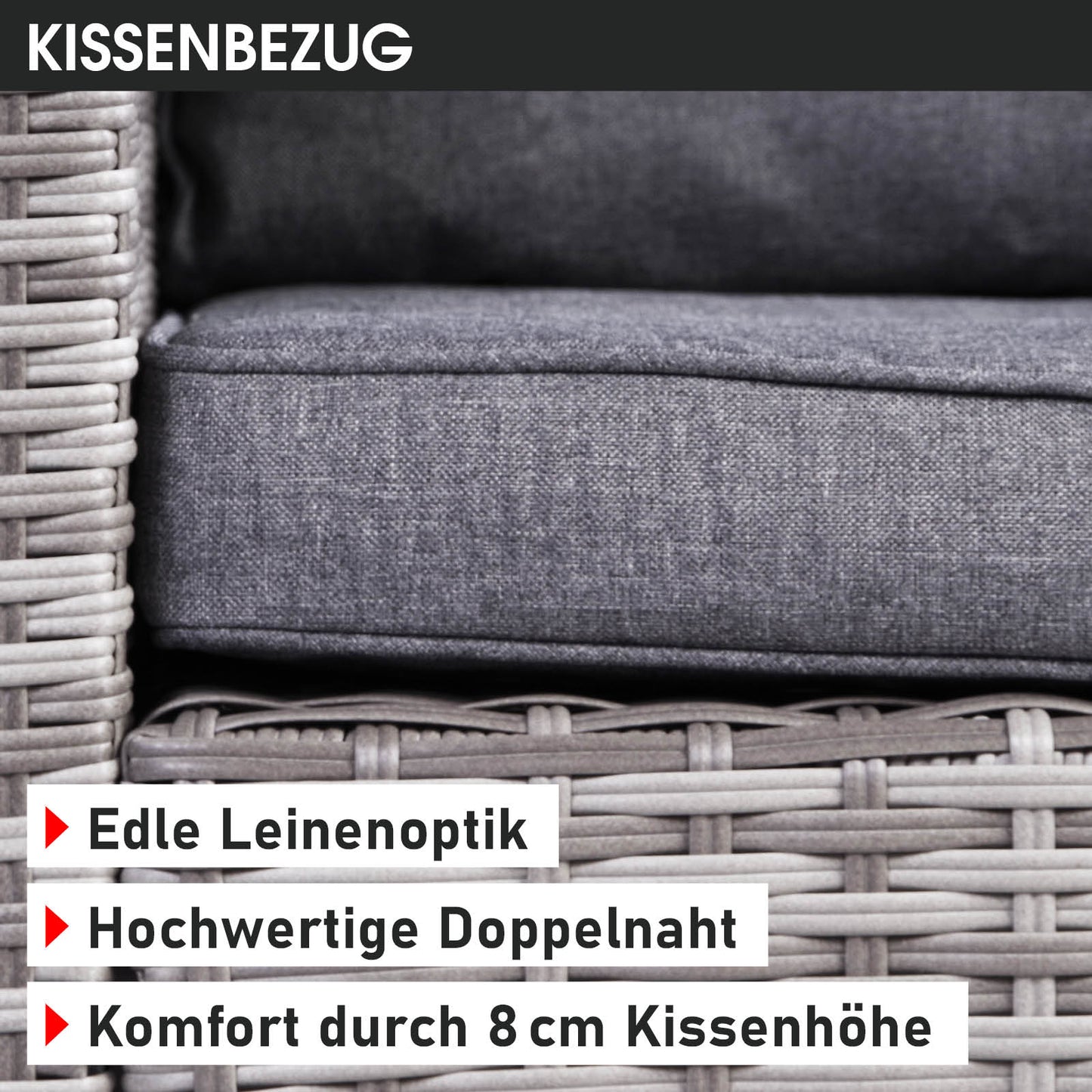 Polyrattan Sofa Essgruppe HACIENDA grau/anthrazit