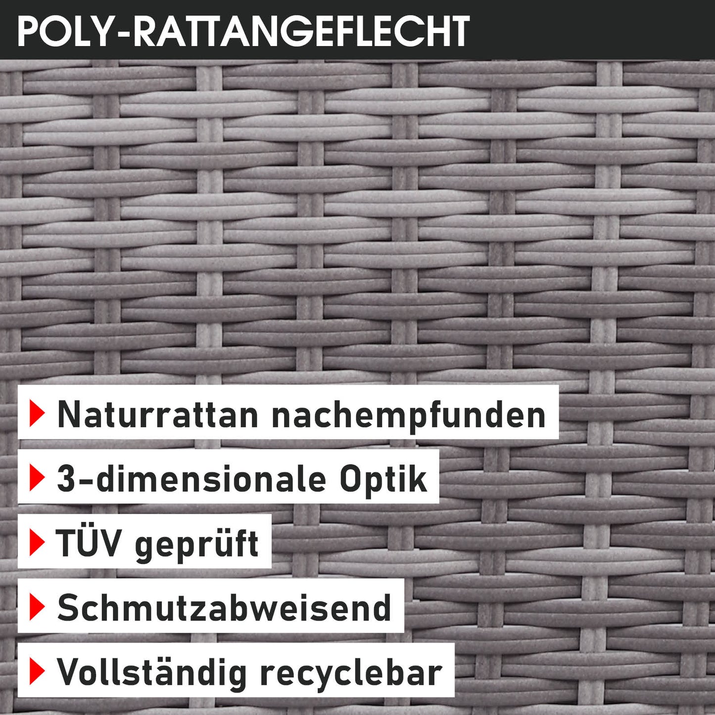 Polyrattan Sofa Essgruppe HACIENDA grau/anthrazit